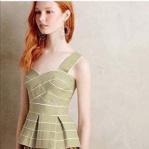 Anthropologie HD in Paris striped peplum shirt